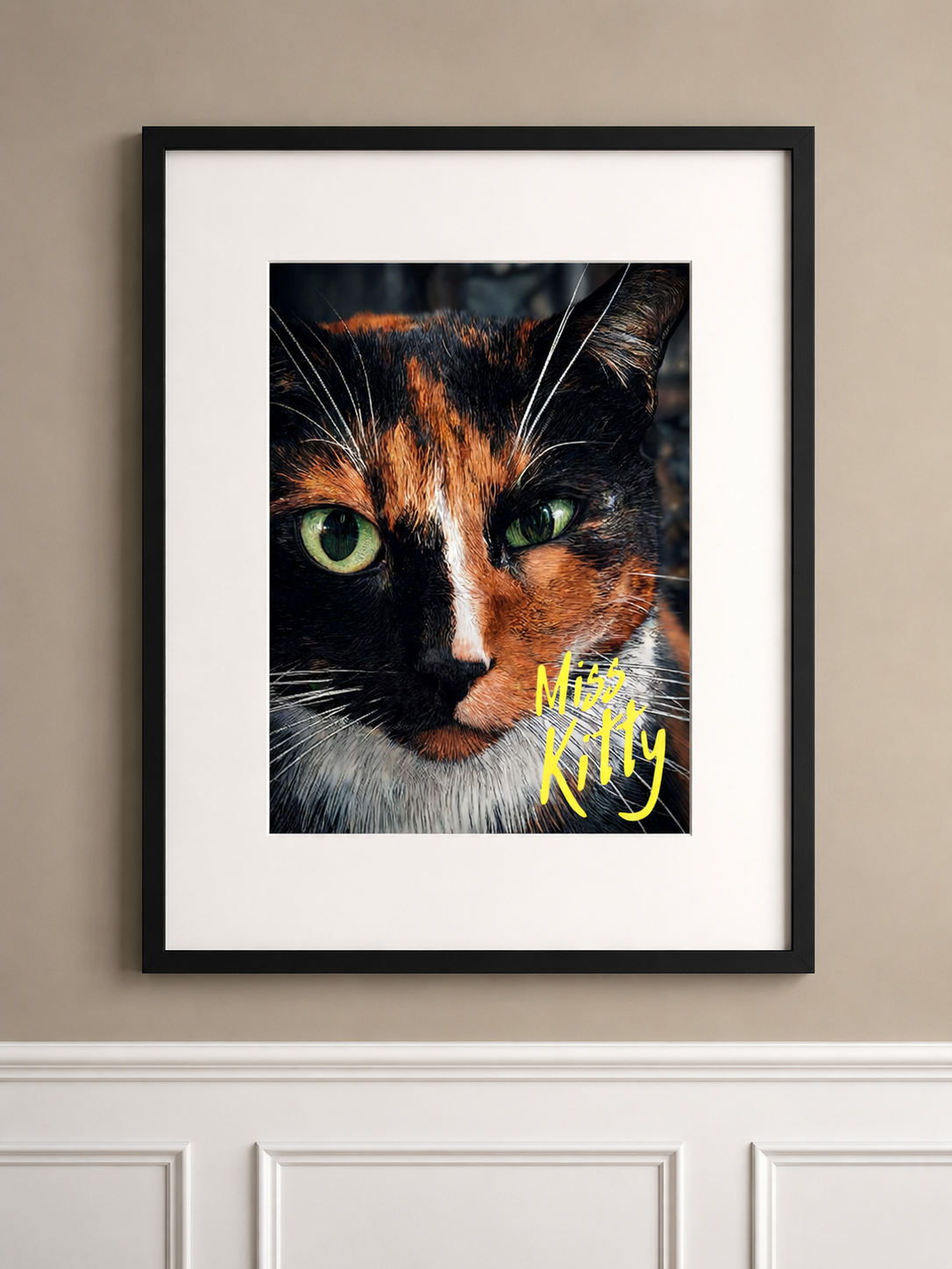 Miss Kitty Portrait — Colored-pencil treatment of a rescued cat.