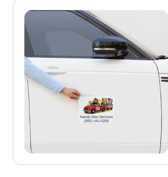 Vehicle Magnet — Mobile advertising on every job.